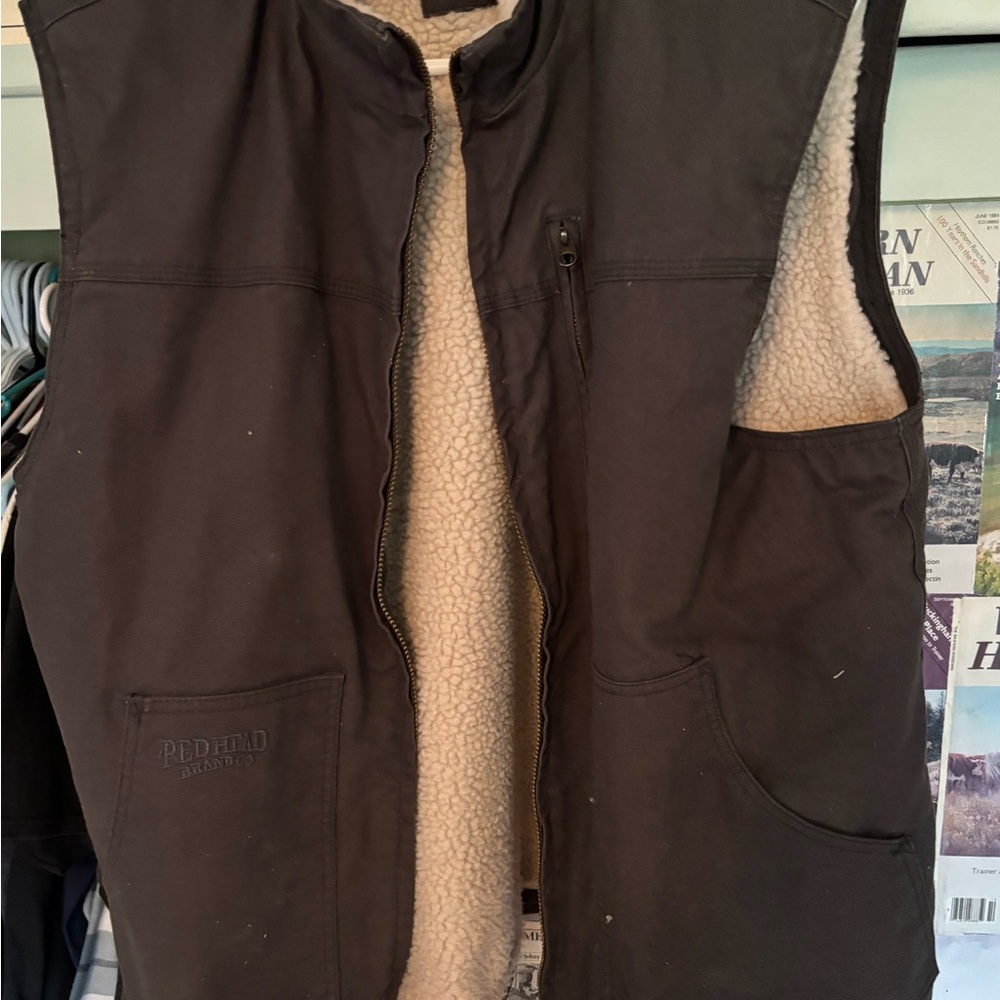 RedHead Men's Grey Sherpa-Lined Vest